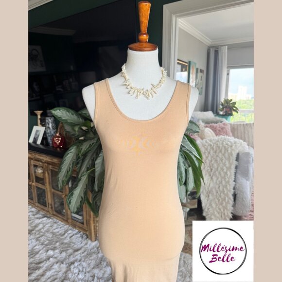 Fifth Parallel Threads Fitted Tan Dress - Picture 4 of 8